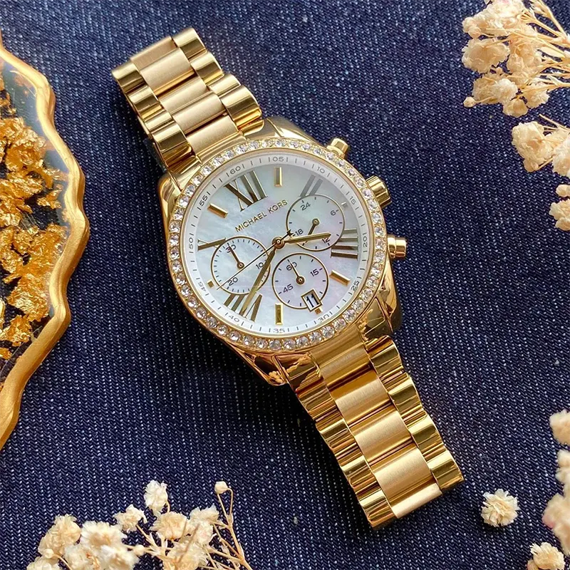 Michael Kors Lexington Chronograph White Dial Ladies Watch- MK7241